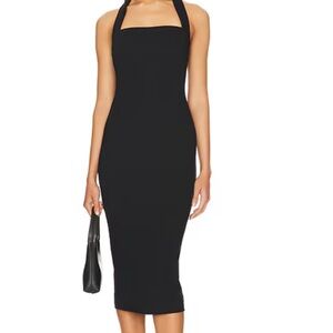 Elegant Black Halter Dress